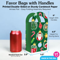Christmas Ornaments Paper Favor Bags - 12 Ct