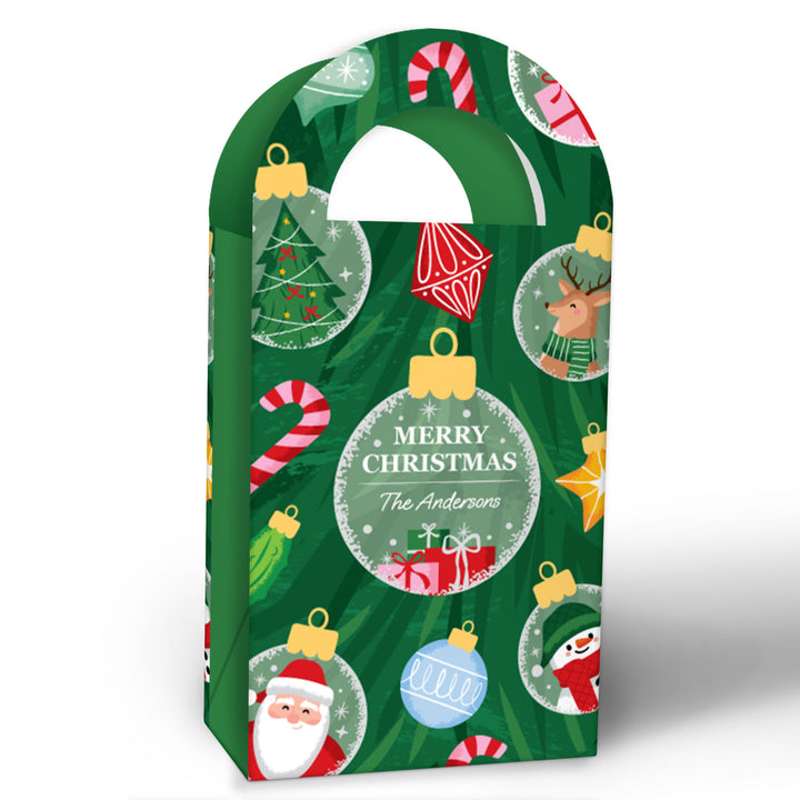 Custom Text Christmas Ornaments Paper Favor Bags - 12 Ct