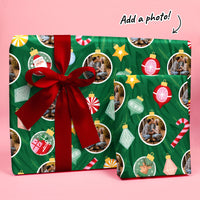 Custom Photo Wrapping Paper - Christmas Ornaments
