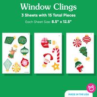 Christmas Ornaments Window Clings