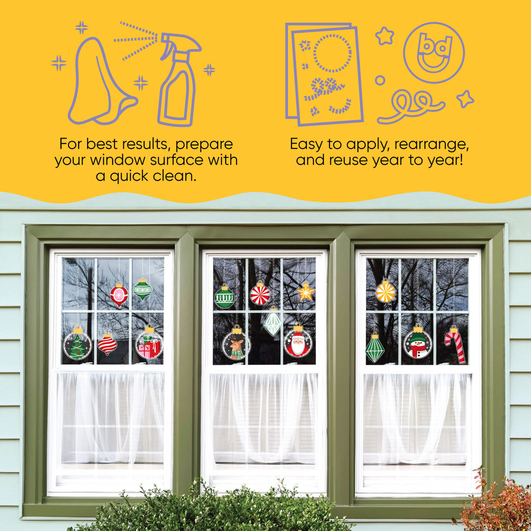 Christmas Ornaments Window Clings