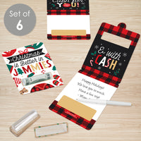 Christmas Pajamas - DIY Assorted Holiday Plaid PJ Party Cash Holder Gift - Funny Money Cards - Set of 6
