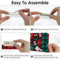 Christmas Pajamas - DIY Assorted Holiday Plaid PJ Party Cash Holder Gift - Funny Money Cards - Set of 6