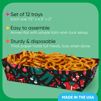 Christmas Pajamas Paper Food Trays - 12 Ct