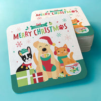 Drink Coasters - Christmas Pets - 25 Ct