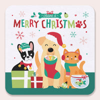 Drink Coasters - Christmas Pets - 25 Ct