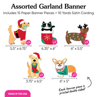 Christmas Pets Garland Banner - 15 Pc