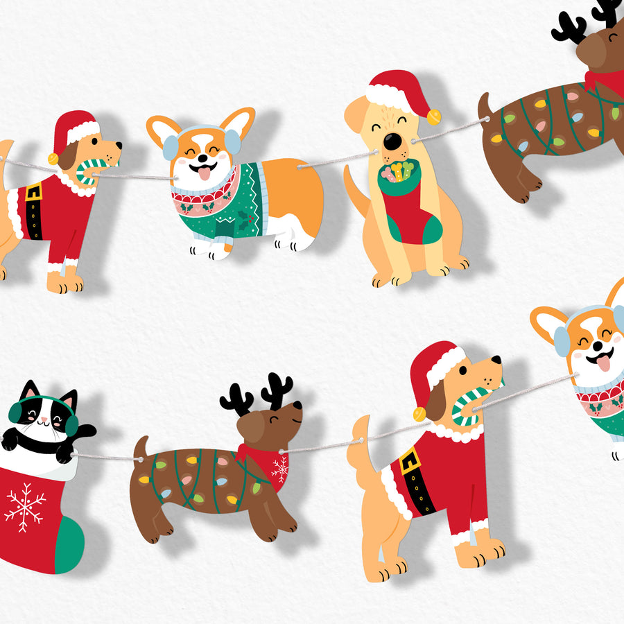 Christmas Pets Garland Banner - 15 Pc