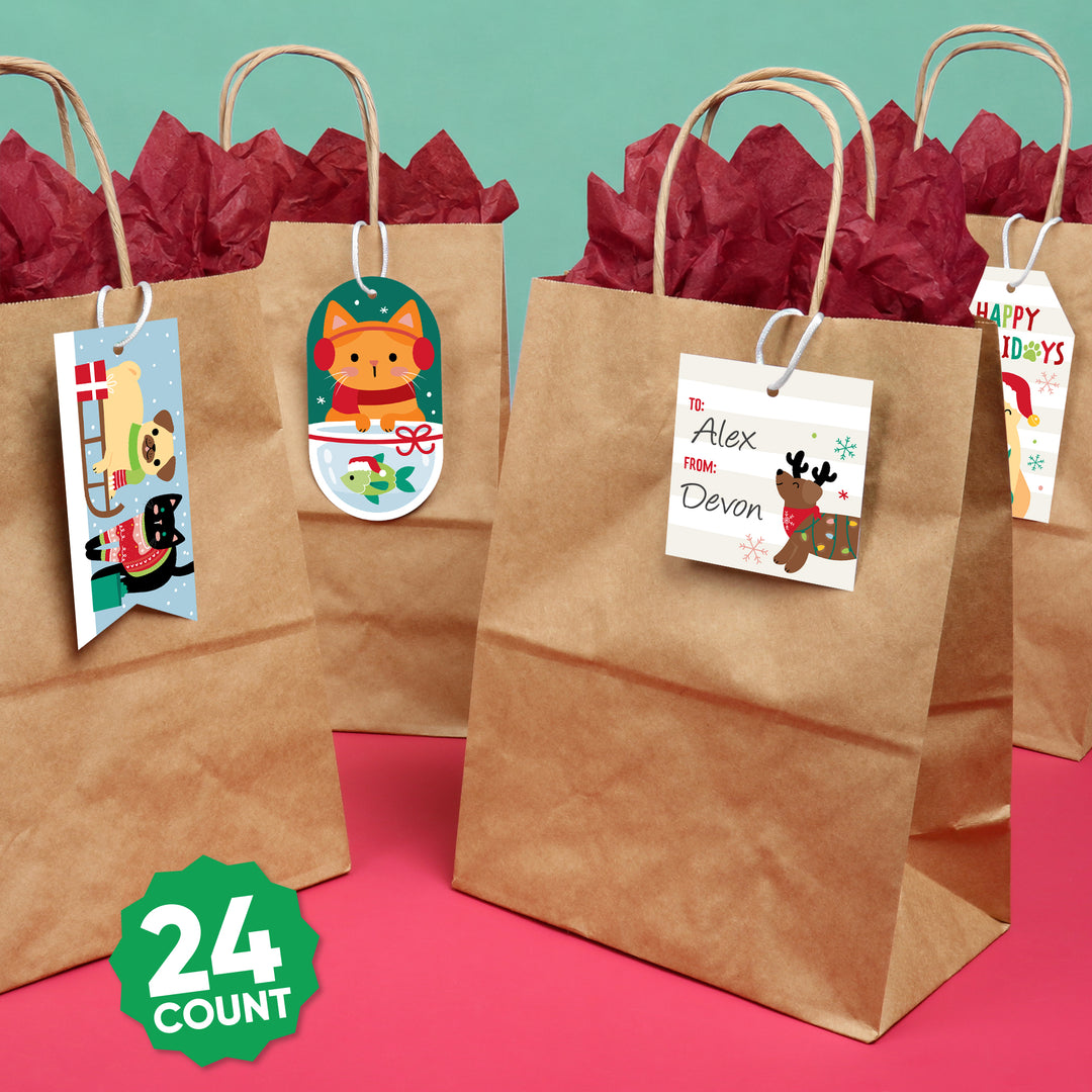 Christmas Pets Gift Tags - 24 Ct