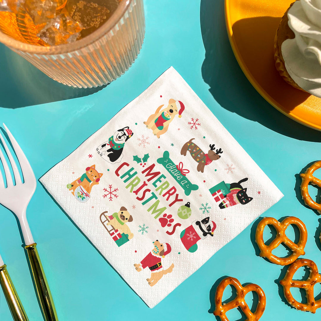 Napkins - Christmas Pets - 24 Ct