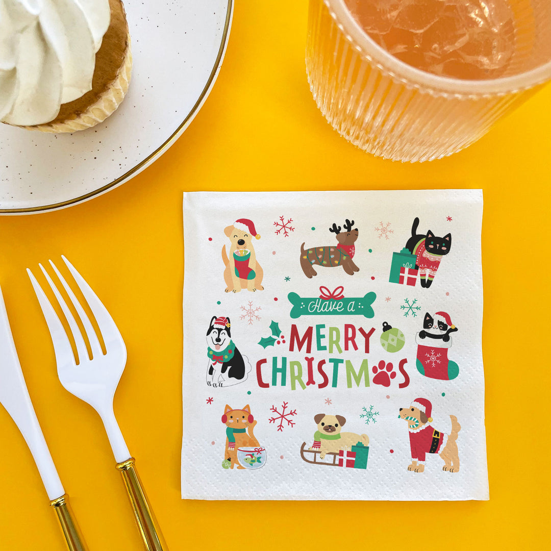 Napkins - Christmas Pets - 24 Ct