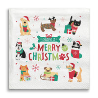 Napkins - Christmas Pets - 24 Ct
