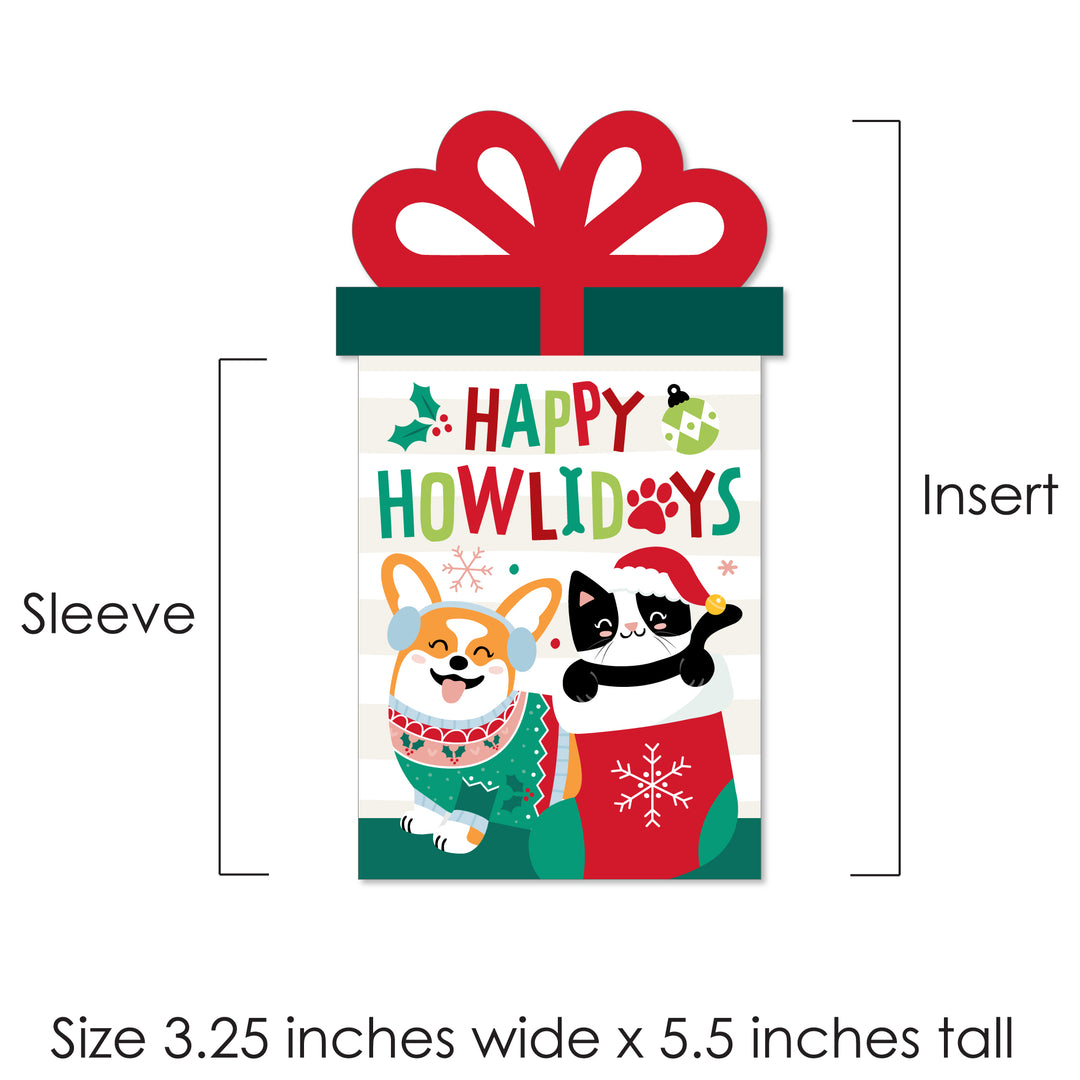Christmas Pets - Cats and Dogs Holiday Party Money and Gift Card Sleeves - Nifty Gifty Card Holders - Set of 8