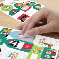 Christmas Pets - Assorted Cats and Dogs Holiday Party Gift Tag Labels - To and From Stickers - 12 Sheets - 120 Stickers