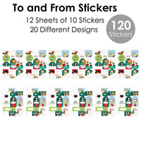 Christmas Pets - Assorted Cats and Dogs Holiday Party Gift Tag Labels - To and From Stickers - 12 Sheets - 120 Stickers