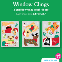 Christmas Pets Window Clings