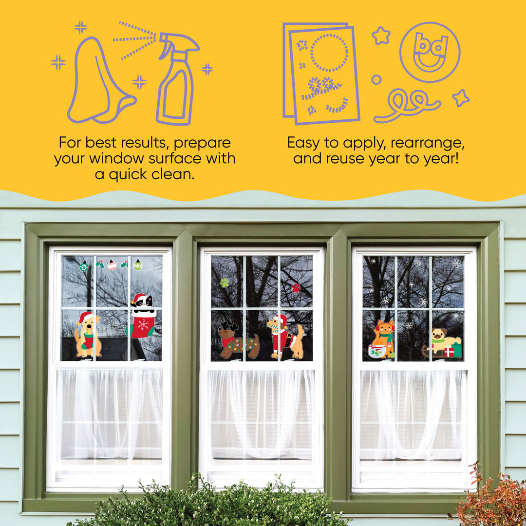 Christmas Pets Window Clings
