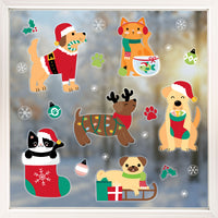 Christmas Pets Window Clings