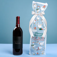 Custom Text Wine Bags - Christmas Silly Goose