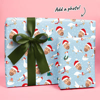 Custom Face Wrapping Paper - Christmas Silly Goose