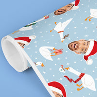 Custom Face Wrapping Paper - Christmas Silly Goose