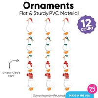 Christmas Silly Goose Tree Ornaments - 12 Ct