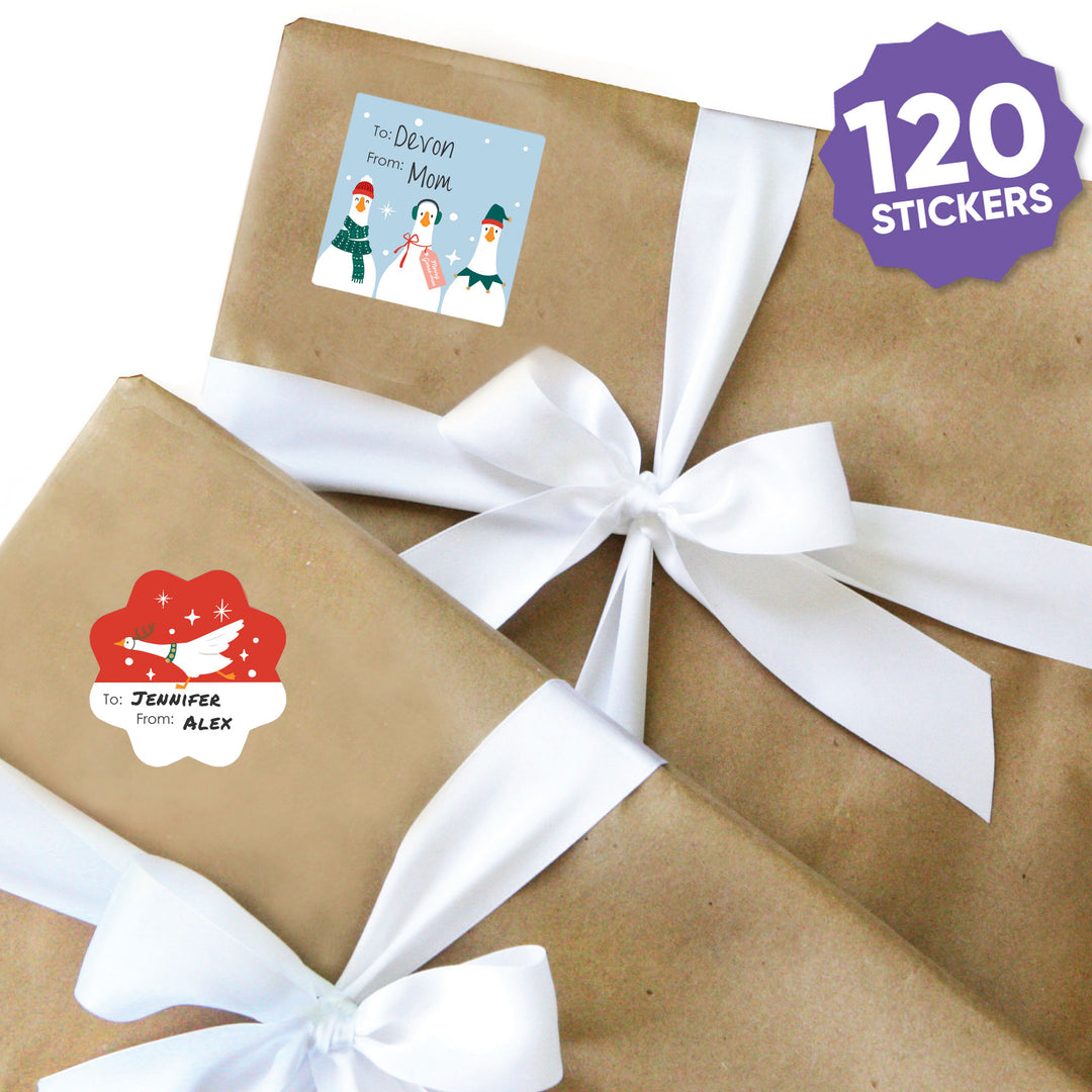 Christmas Silly Goose To and From Stickers - 12 Sheets
