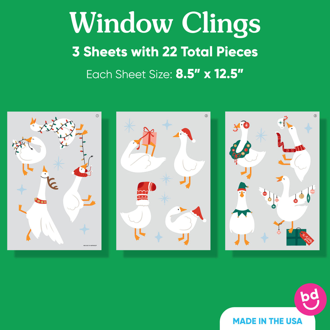 Christmas Silly Goose Window Clings