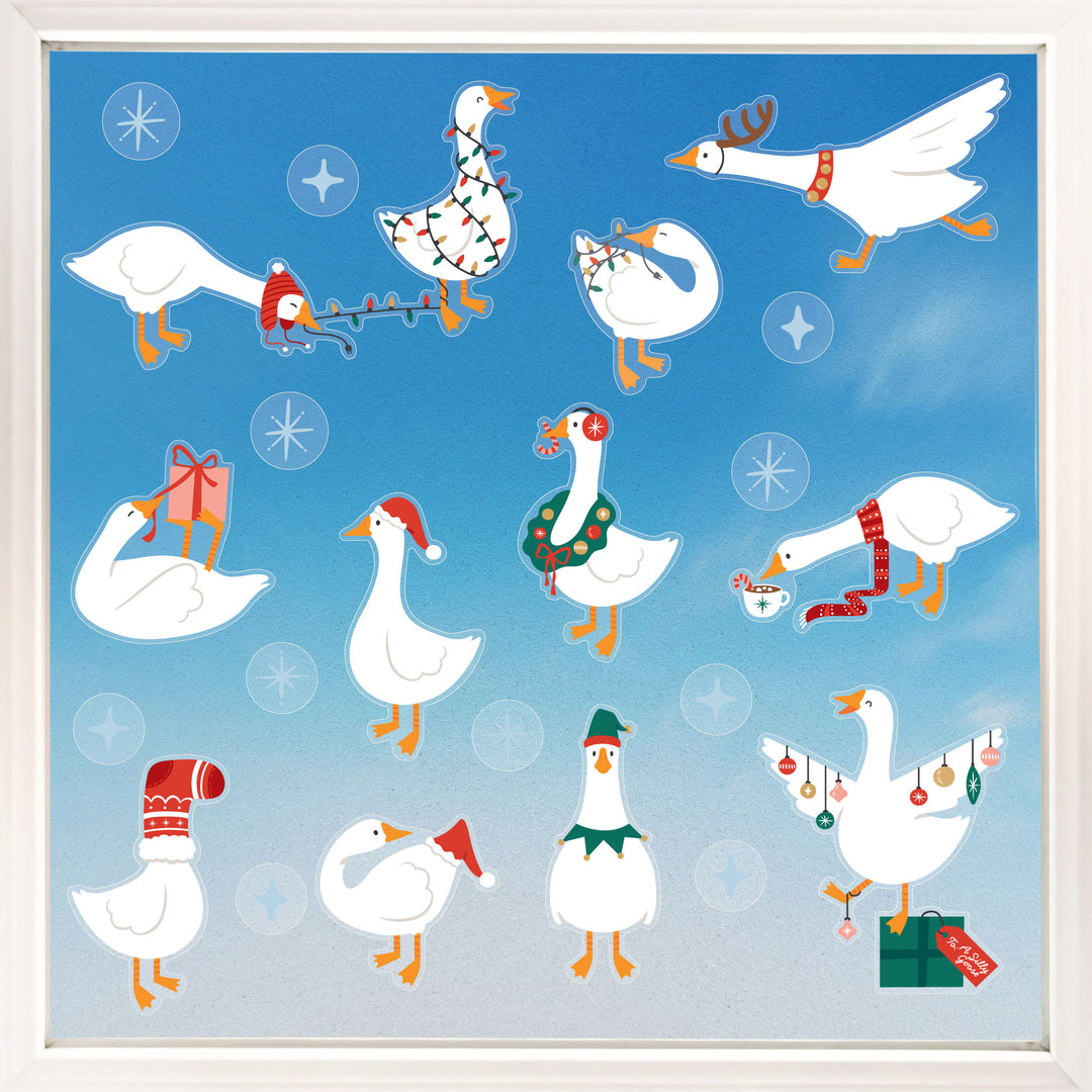 Christmas Silly Goose Window Clings