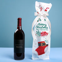 Custom Text Wine Bags - Christmas Stockings