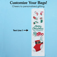 Custom Text Wine Bags - Christmas Stockings