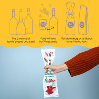 Custom Text Wine Bags - Christmas Stockings