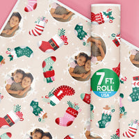 Custom Photo Wrapping Paper - Christmas Stockings