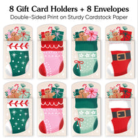 Christmas Stockings Nifty Gifty Card Holders - 8 Ct