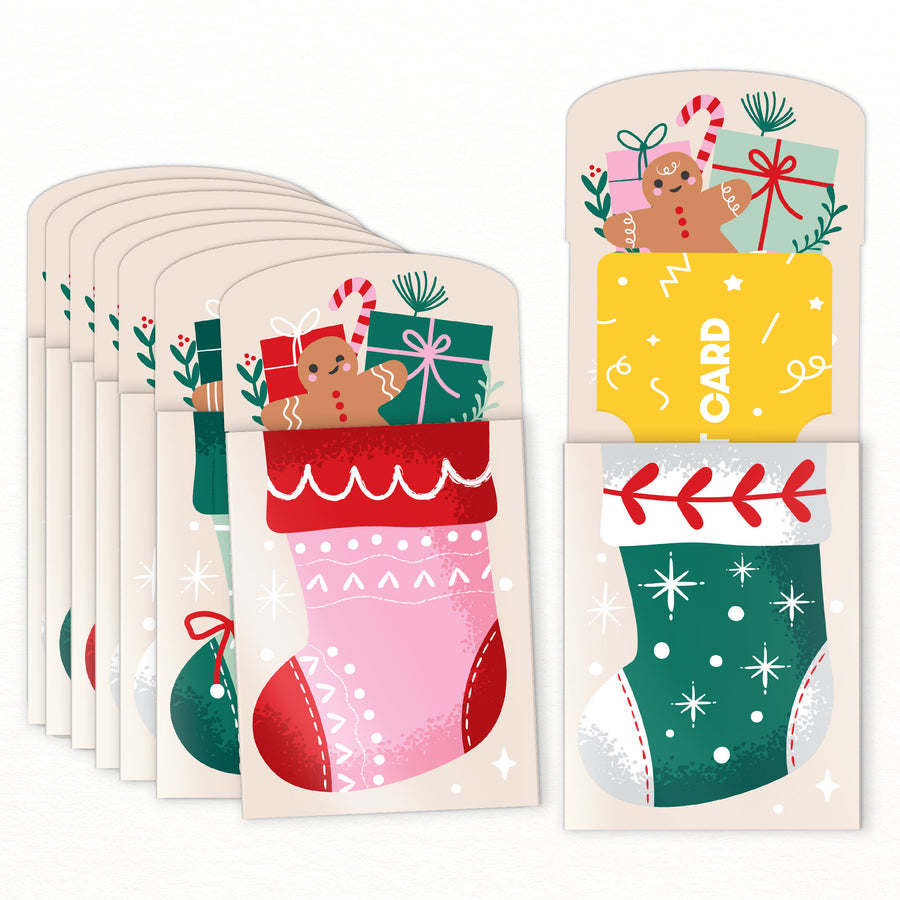 Christmas Stockings Nifty Gifty Card Holders - 8 Ct