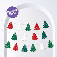 Christmas Trees Garland Banner - 15 Pc