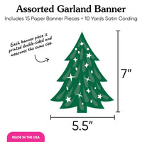 Christmas Trees Garland Banner - 15 Pc
