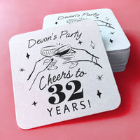 Custom Text Coasters - Cocktail Party