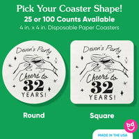 Custom Text Coasters - Cocktail Party