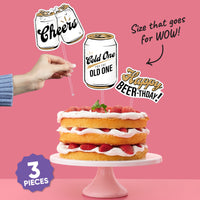 Cold One for the Old One Cake Topper - 3 Pc