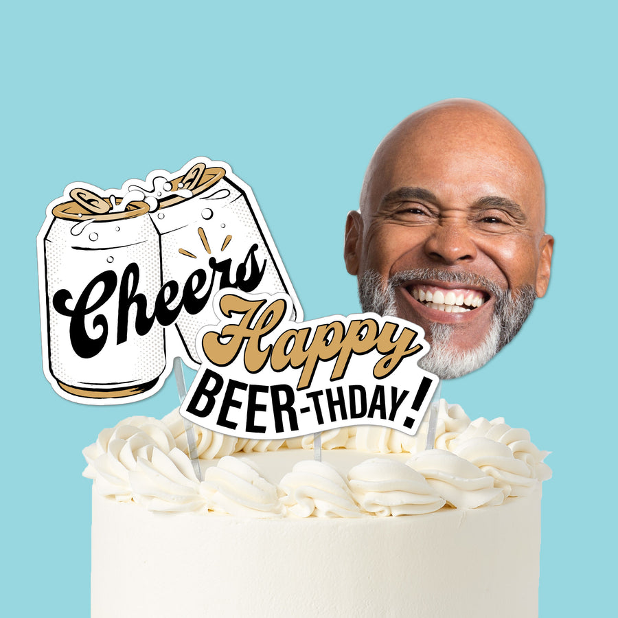 Custom Face Cold One for the Old One Cake Topper - 3 Pc