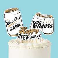 Cold One for the Old One Cake Topper - 3 Pc
