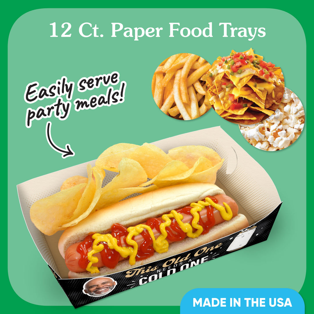 Custom Face Cold One for the Old One Paper Food Trays - 12 Ct