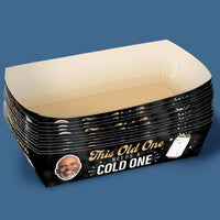 Custom Face Cold One for the Old One Paper Food Trays - 12 Ct