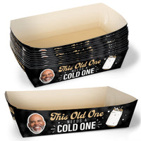 Custom Face Cold One for the Old One Paper Food Trays - 12 Ct