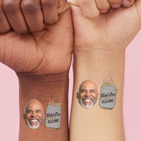 Custom Face Tattoo -  Cold One for the Old One - 12 Ct