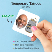Custom Face Tattoo -  Cold One for the Old One - 12 Ct