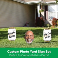 Custom Face Yard Signs - Cold One for the Old One - 10 Pc