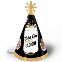 Custom Face Cold One for the Old One Cone Hats - 8 Ct