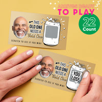 Custom Face Cold One for the Old One Scratch Off Card Game - 22 Ct